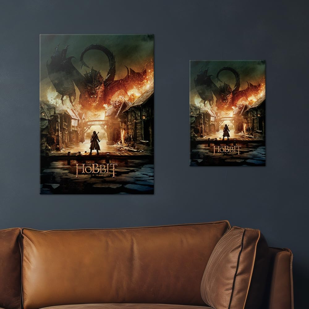 Displate Affiche Métallique Le Seigneur des Anneaux - Middle-Earth - The Hobbit Battle of the Five Armies - Déco Maison Chambre - Cadeau - Decoration Murale Salon Metal Poster 32 cm x 45 cm