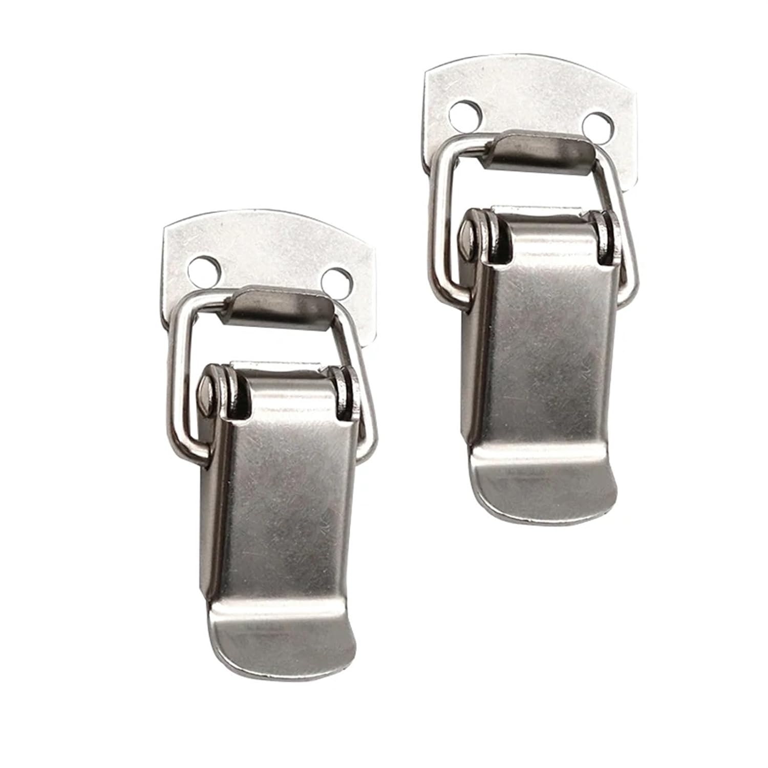 Stainless Steel Spring Buckle Hasp Latch 007 Tool Box Lock Iron Wooden Box Catch Duckbill Buckle Industrial Box Bag Sofa Buckle 1Pcs(Iron Nickel Plated)