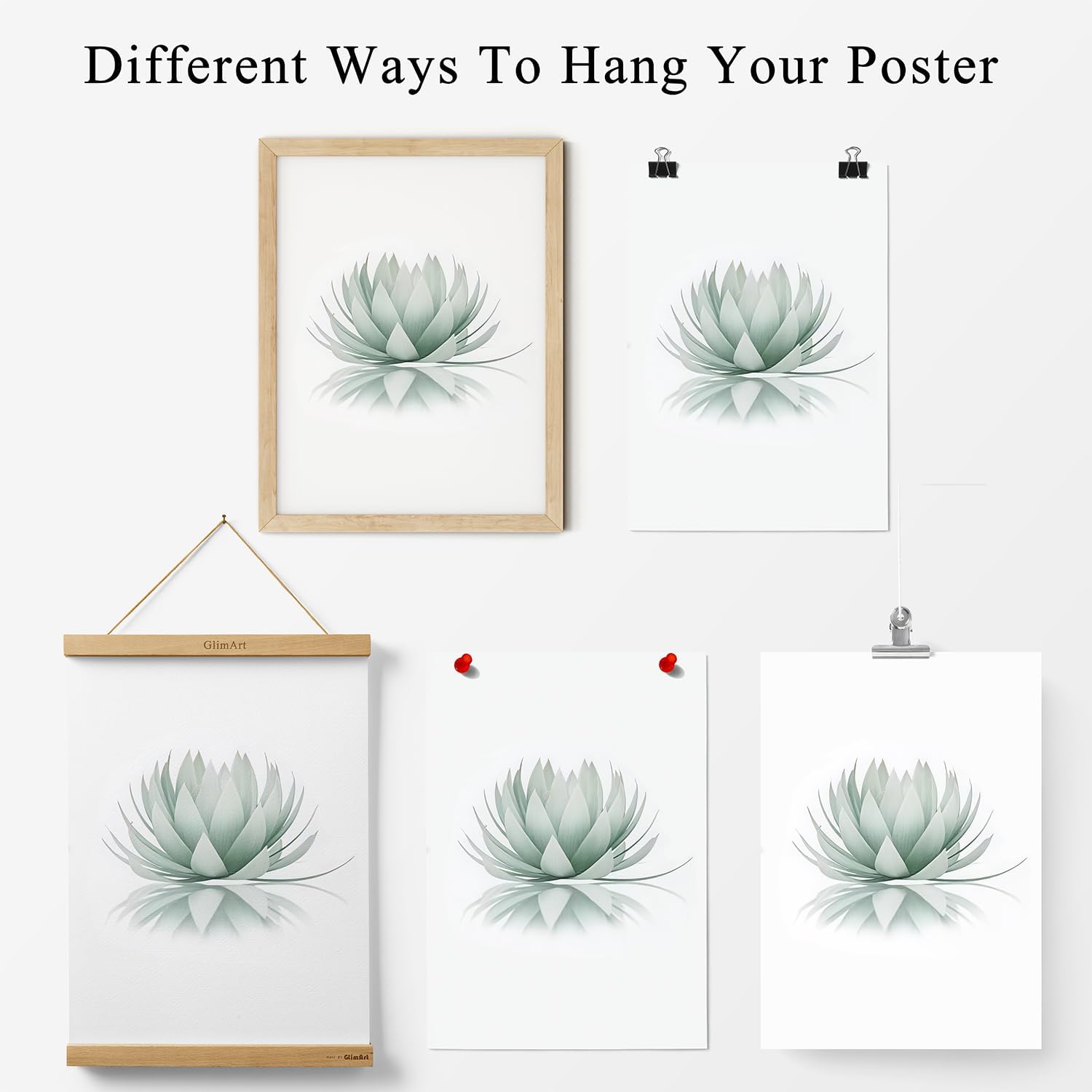 Zen Above Bed Poster Print Decor Inhale Exhale Green Lotus Flower Canvas Wall Art Painting Yoga Calming Meditation Artwork Pictures Bedroom Living Room Decoration 12x16 Inch Unframed Set of 3