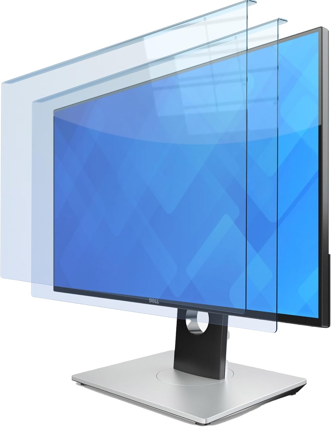 2-Pack 22 Inch Hanging Anti Blue Light Monitor Screen Protector - Blocks 87% Blue Light & 97% UV, No Installation, 93% HD Clarity, Fits 21-22" Frameless/Bottom Bezel ≤3mm Monitors