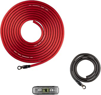 DS18 AK4 Complete 4 Gauge CCA Amplifier Installation Wiring Kit - Ampkit Helps Make Connections, Brings Power to Your Radio, Subwoofers, Speakers with Super Flex Wire - 1200W for 1 Amplifier