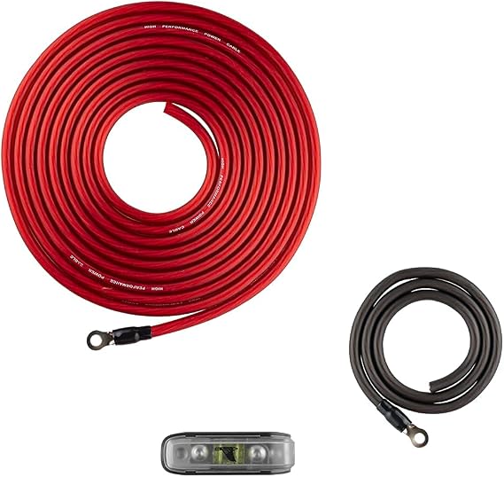 DS18 AK4 Complete 4 Gauge CCA Amplifier Installation Wiring Kit - Ampkit Helps Make Connections, Brings Power to Your Radio, Subwoofers, Speakers with Super Flex Wire - 1200W for 1 Amplifier