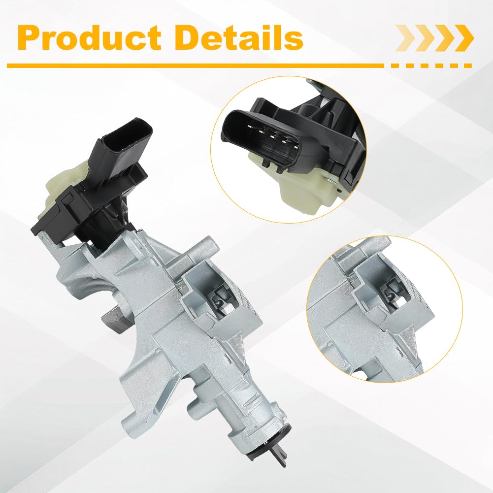 Ignition Lock Cylinder Steering Column Switch Housing Replacement for 68054822AB Compatible with Jeep Wrangler Compass Patriot Liberty Dodge Avenger Nitro Caliber Chrysler 200 PT Cruiser