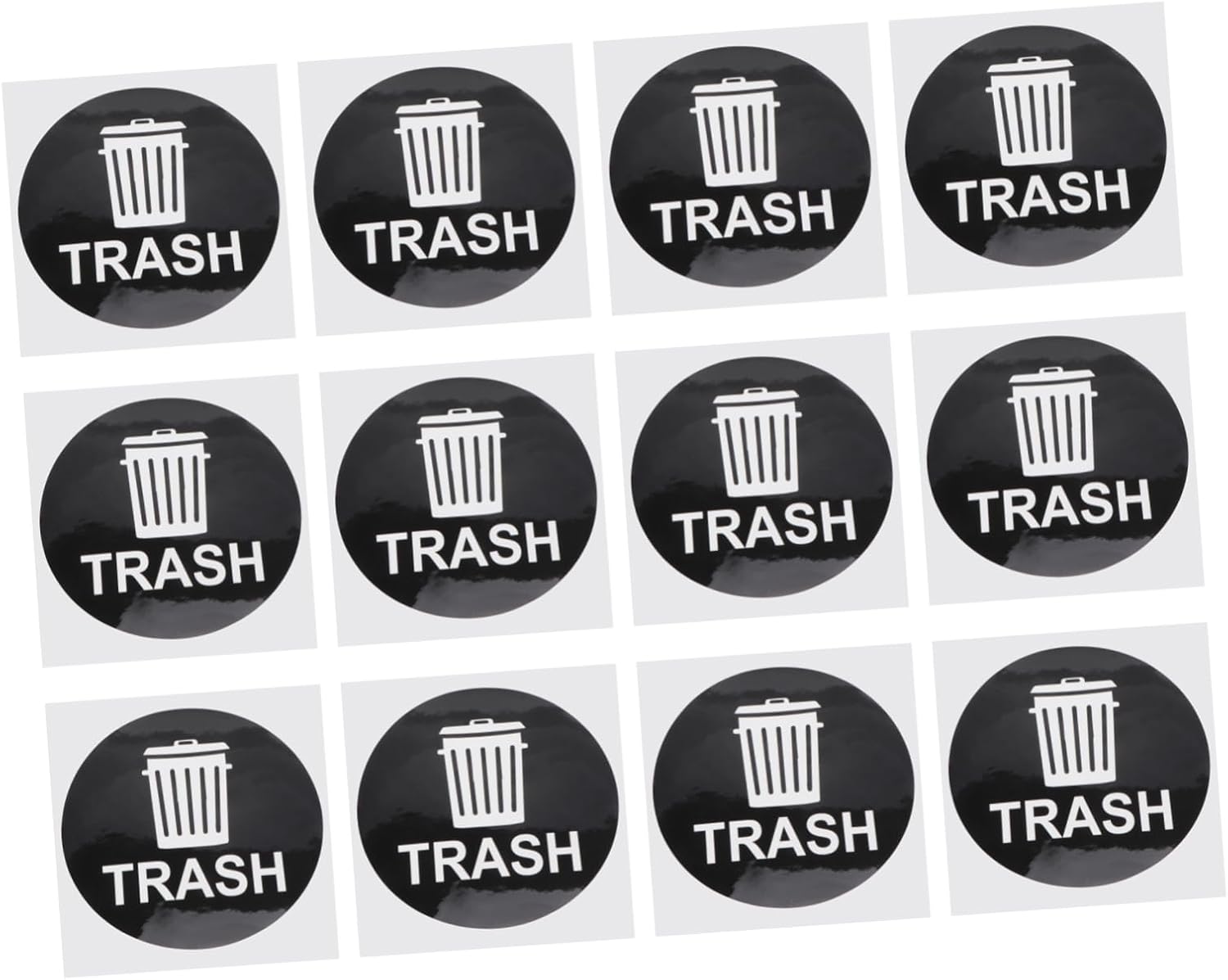 12pcs Garbage Can Letter Printing Sticker Self Adhesive PVC Recycling Trash Bin Marking Decal Style