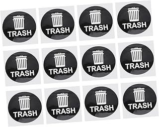 OFFSCH 12pcs Alphabet Stickers Trash Sign Garbage Can Sticker Labels Recycle Logo Sign Letter Sticker Tag Trash Bin Sign Recyclable Stickers Outside Trash Can Signs Compost Outdoor Work