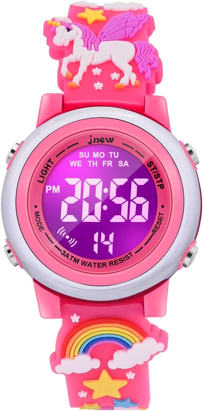 3D Cartoon Waterproof Watches for Girls with Alarm - Best Toys Gifts for Girls Age 3-12