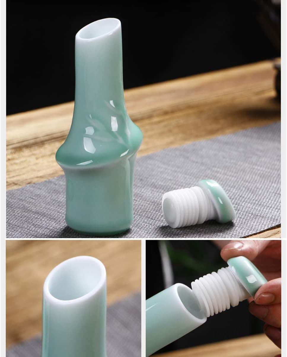 Ensemble de Tasses à saké japonaises, 6 pièces, poterie en Porcelaine, Tasses en céramique Traditionnelles, Verres à vin Japonais avec 1 Bouteille de Service à saké et 4 ，A-A