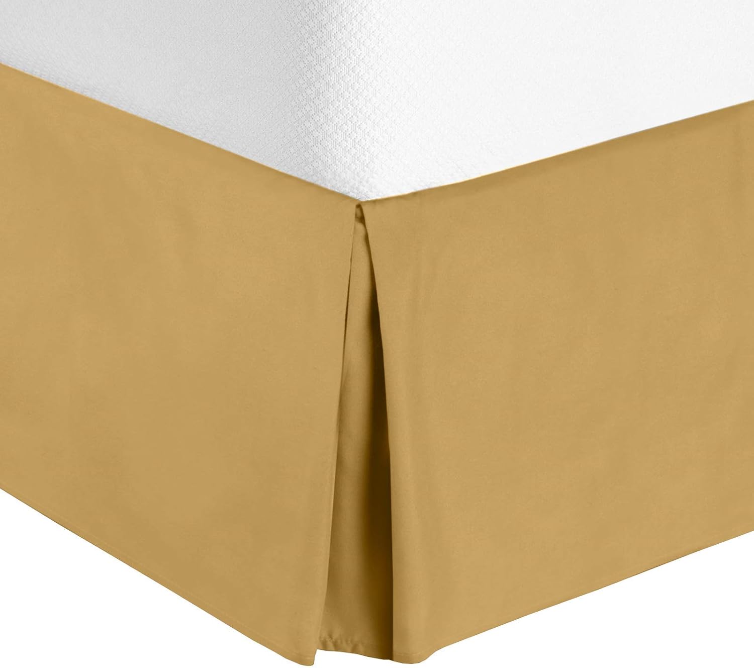 Split Corner Bed Skirt King Size Bed Skirt 78'' x 80'' Easy Fit Gold Bed Skirt 16 Inches Tailored Drop Bed Skirt Double Brushed Egyptian Cotton King Bed Skirt