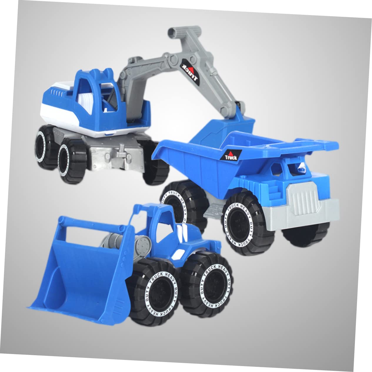 FRCOLOR Camión Excavadora de Juguete de Plástico 3piezas Azul para Niños