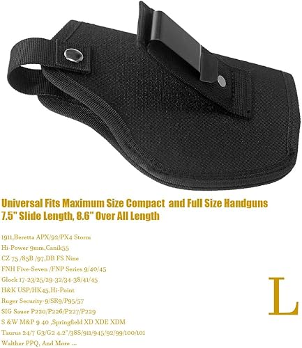 Miniatura 4 de Funda interior de la cintura para funda oculta para pistola de transporte oculto para mini pistolas compactas compactas de tamaño completo,