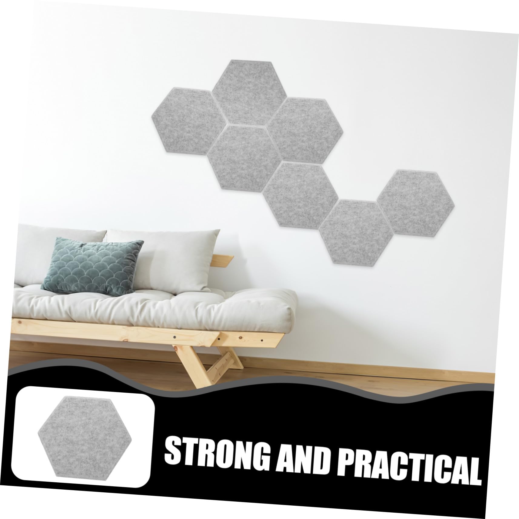 STOBAZA 12 piezas Paneles Acústicos para Pared Fieltro Insonorizante Gris Plata Material Absorbente Sonido Aislamiento para Estudio Oficina Hogar