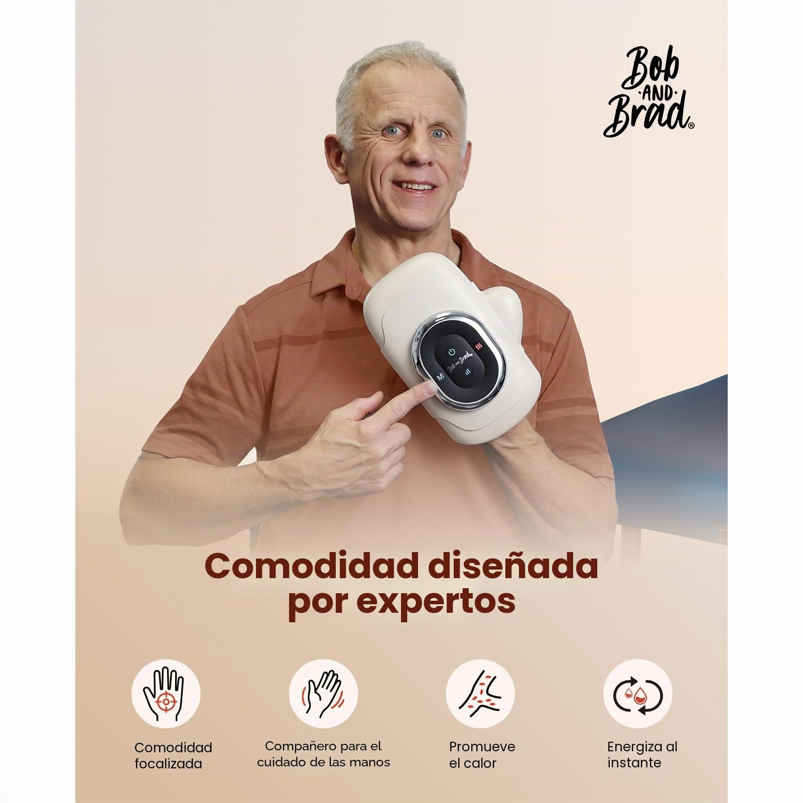 BOB AND BRAD Masajeador de Manos con Calor y Compresión, Masaje Individual para Dedos, Alivio para Artritis y Síndrome del Túnel Carpiano, Relajación en Casa/Oficina, Regalo para Hombres y Mujeres