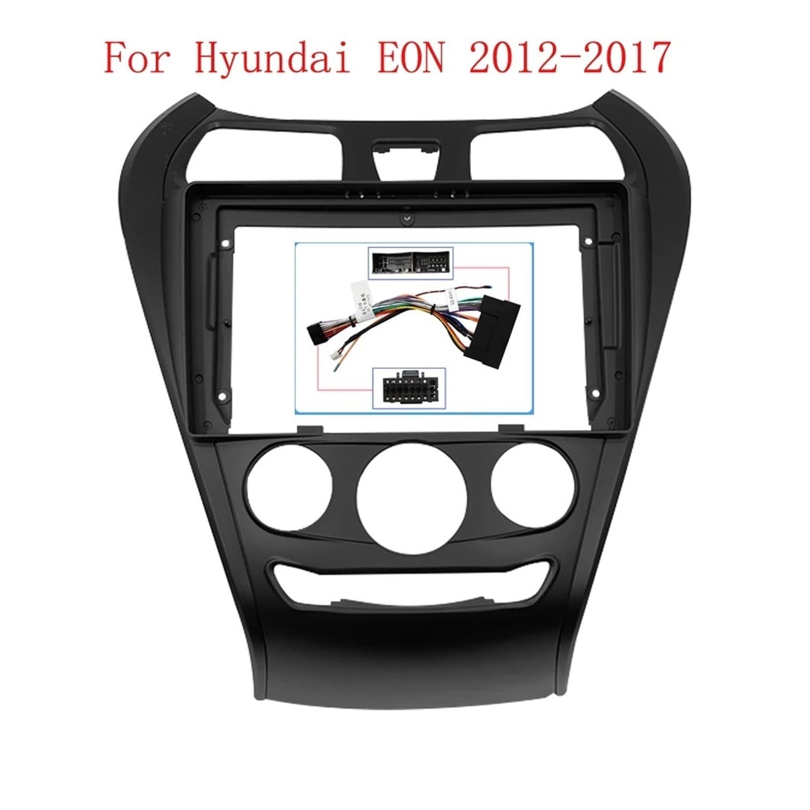 Kit De Panneau Montage pour Autoradio Android Grand Écran 9 Pouces avec Adaptateur Façade Voiture, Compatible Hyundai EON 2012-2017 Auto Radio Cadre Cadre Radio | Frame and cable