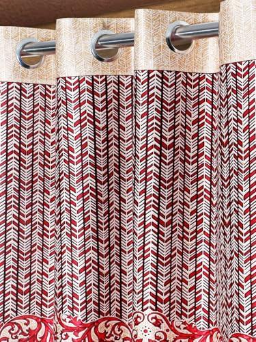 Image of Home Sizzler 1 Piece Regal Damask Eyelet Polyester Semi Transparent Window Curtains-5 Feet, Maroon