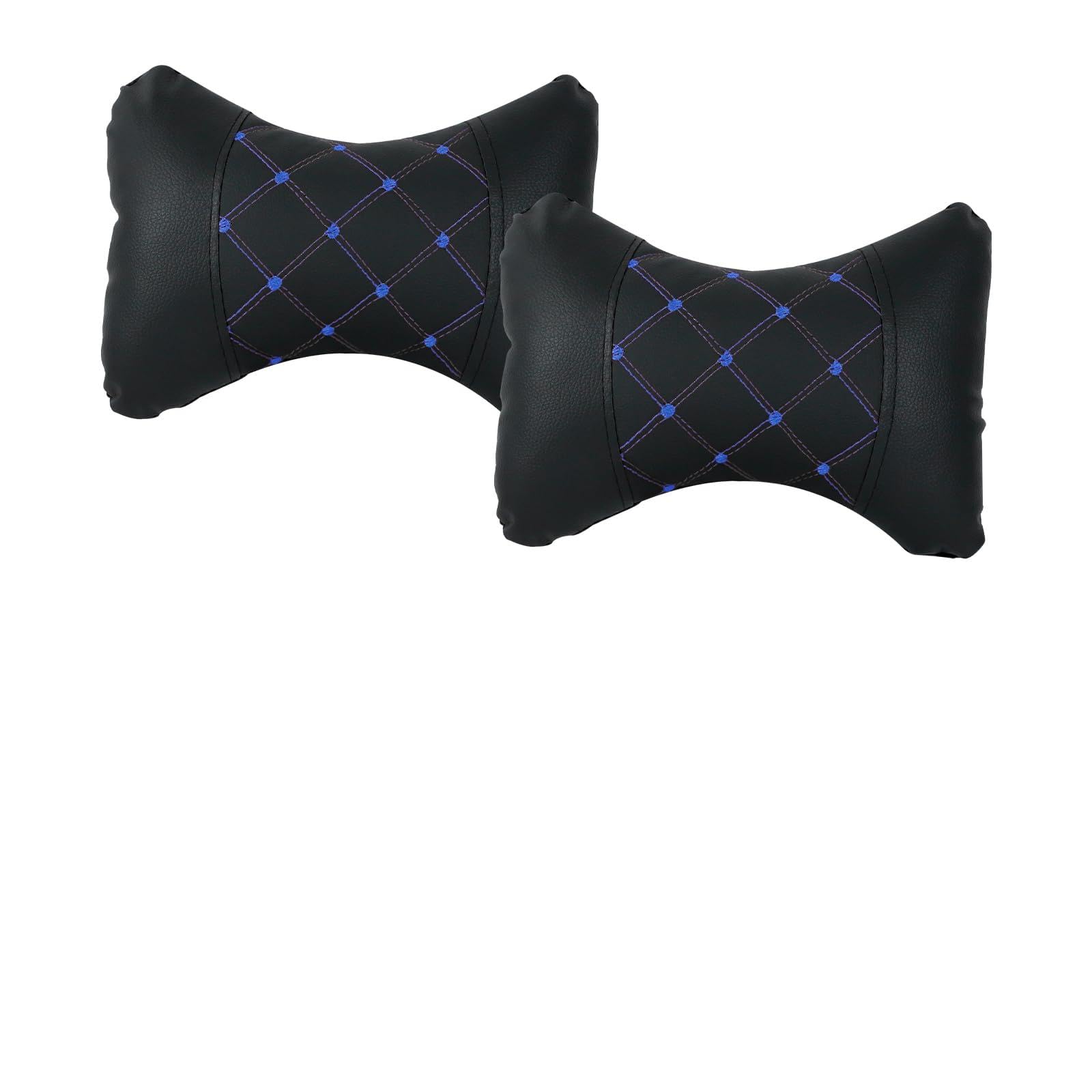 2PCS Car Neck Pillow, Soft Breathable Headrest Pillow for Cars, Comfortable Auto Seat Neck Support Pillows, Vehicle Head Rest Cushion for Driving Fatigue Relief, Car Accessories (Black+Blue)
