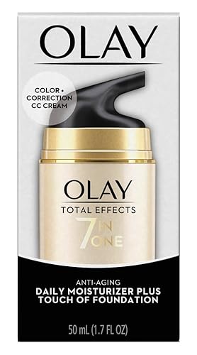 Olay Total Effects 7 en uno hidratante antienvejecimiento toque de base de luz a medio 17 onzas paquete de 2