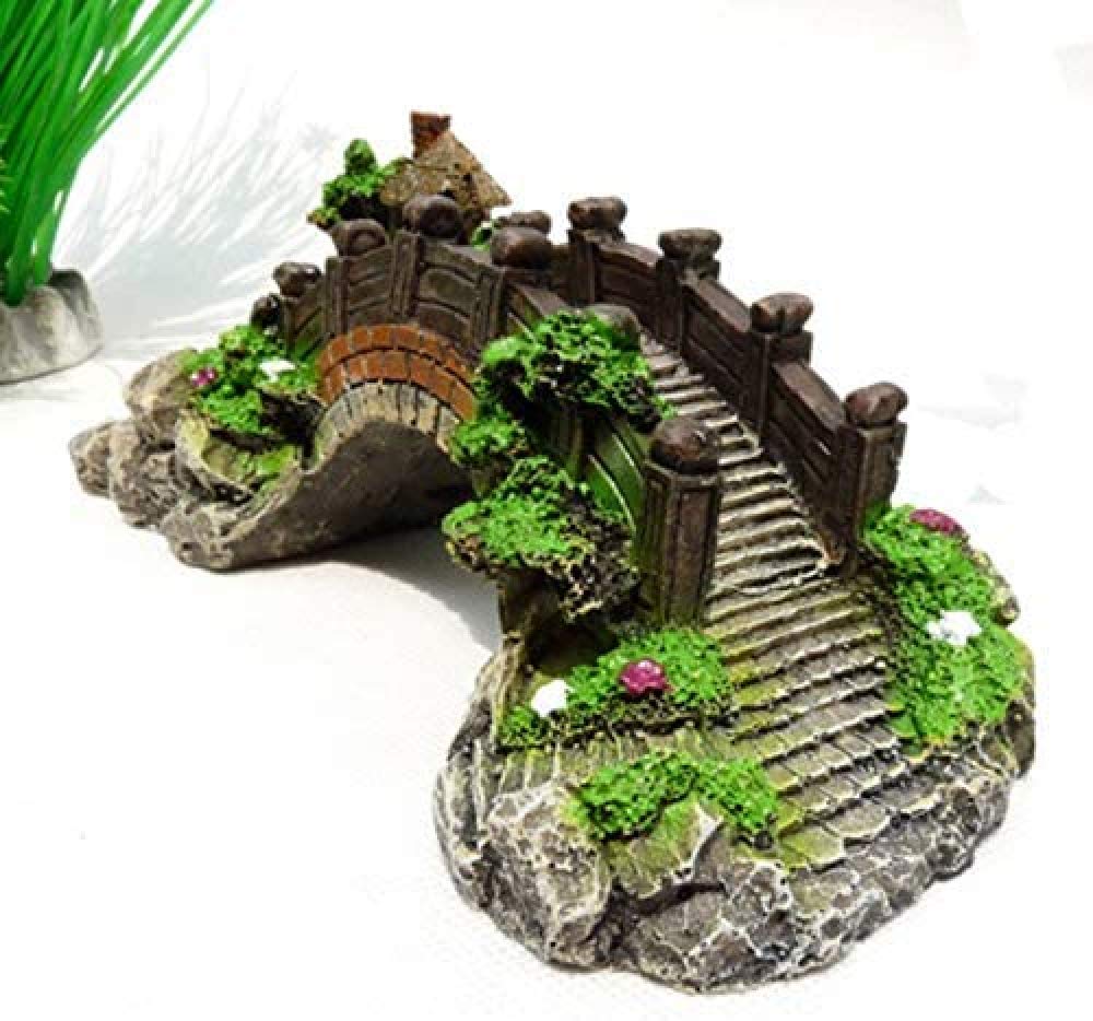 zaizai Decorazione Acquario Resina Ponte Ad Arco Albero Padiglione Acquario Decorazioni da Giardino Acquario Paesaggio Ornamento Fotografia Prop Decorazione Acquario