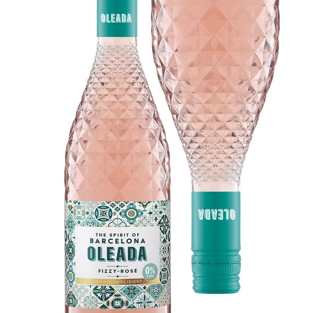 Oleada Fizzy Rosé alkoholfrei – Prickelnder Rosé Genuss ohne Alkohol, 6 x 0,75 l, feinperliger Aperitif, leichte Fruchtnoten
