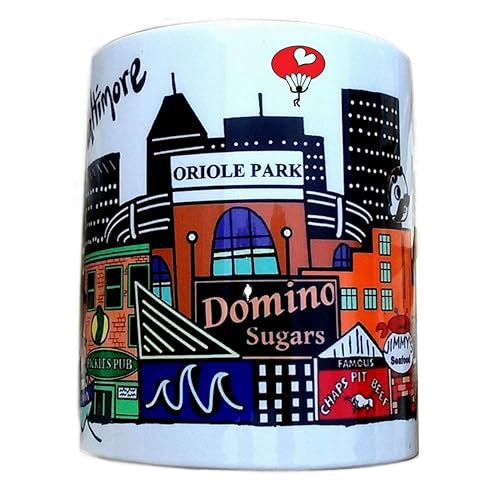 Miniatura 2 de BALTIMORE Md Souvenir Coffee Mug - Colorful LONG DISTANCE Skyline Gift