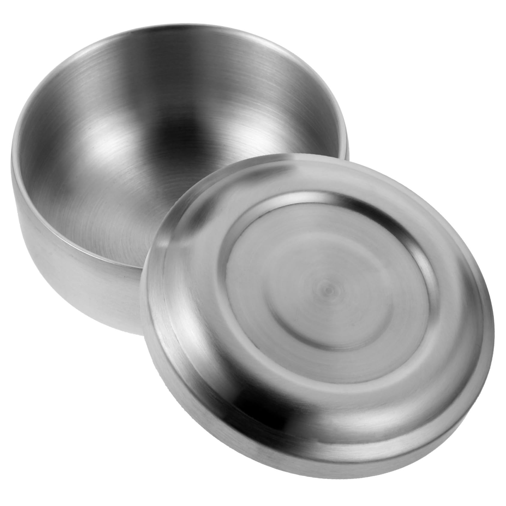 minkissy 4 Stück Rasierschüssel Aus Edelstahl Mit Deckel 11 X 11 X 6 5 Cm Für Den Heim-barbershop
