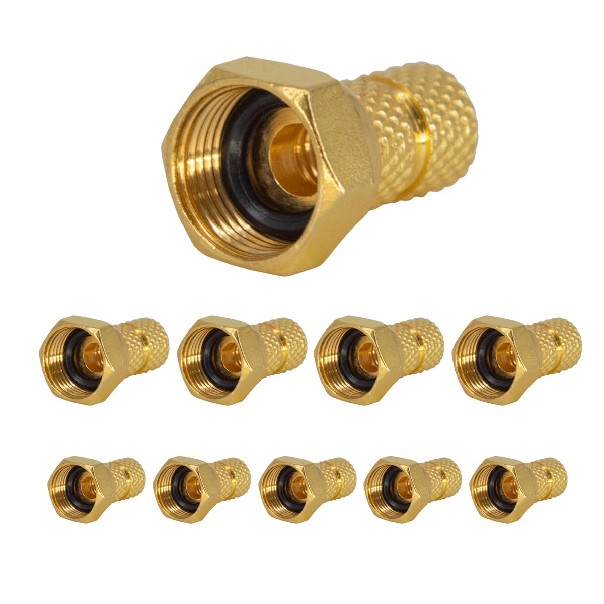 Premium X 10 connettori F 4 mm avvitabili 4,0 mm spina dorata con anello di tenuta