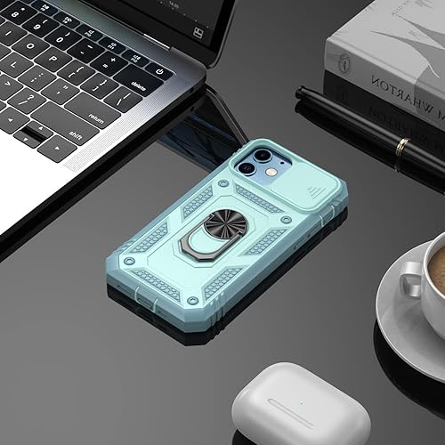 Vista 13 de Korecase Funda de protección para iPhone 12 y 12 Pro Ring Case con cubierta para lente de cámara, grado militar, resistente, de doble capa, cuerpo