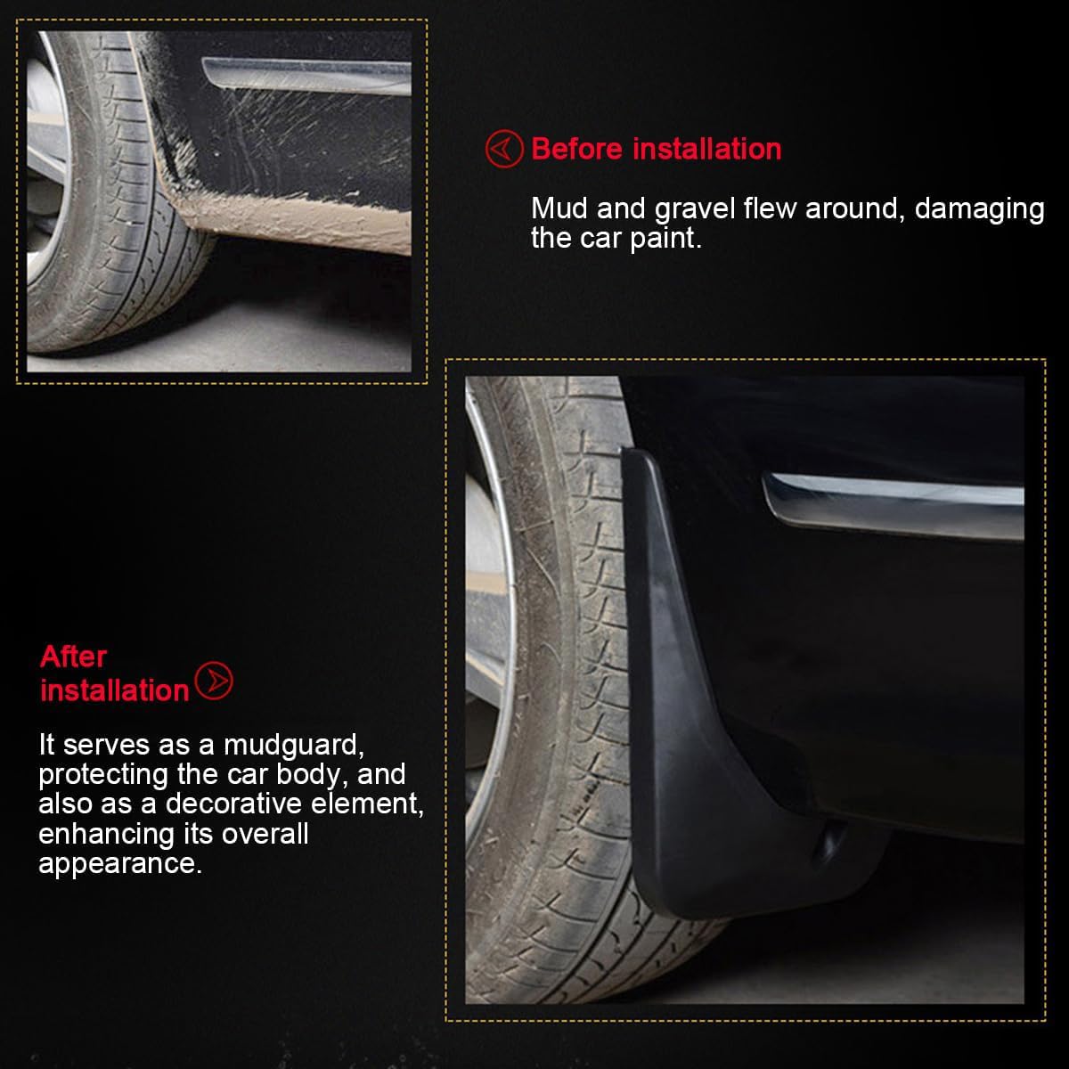4 Pezzi Paraspruzzi Auto per Audi A3 Sportback (8PA) 2004 2005 2006 2007 2008-2012, Paraspruzzi Auto Parafanghi Anteriori O Posteriori Parafanghi Protettivi Schizzi Pneumatici