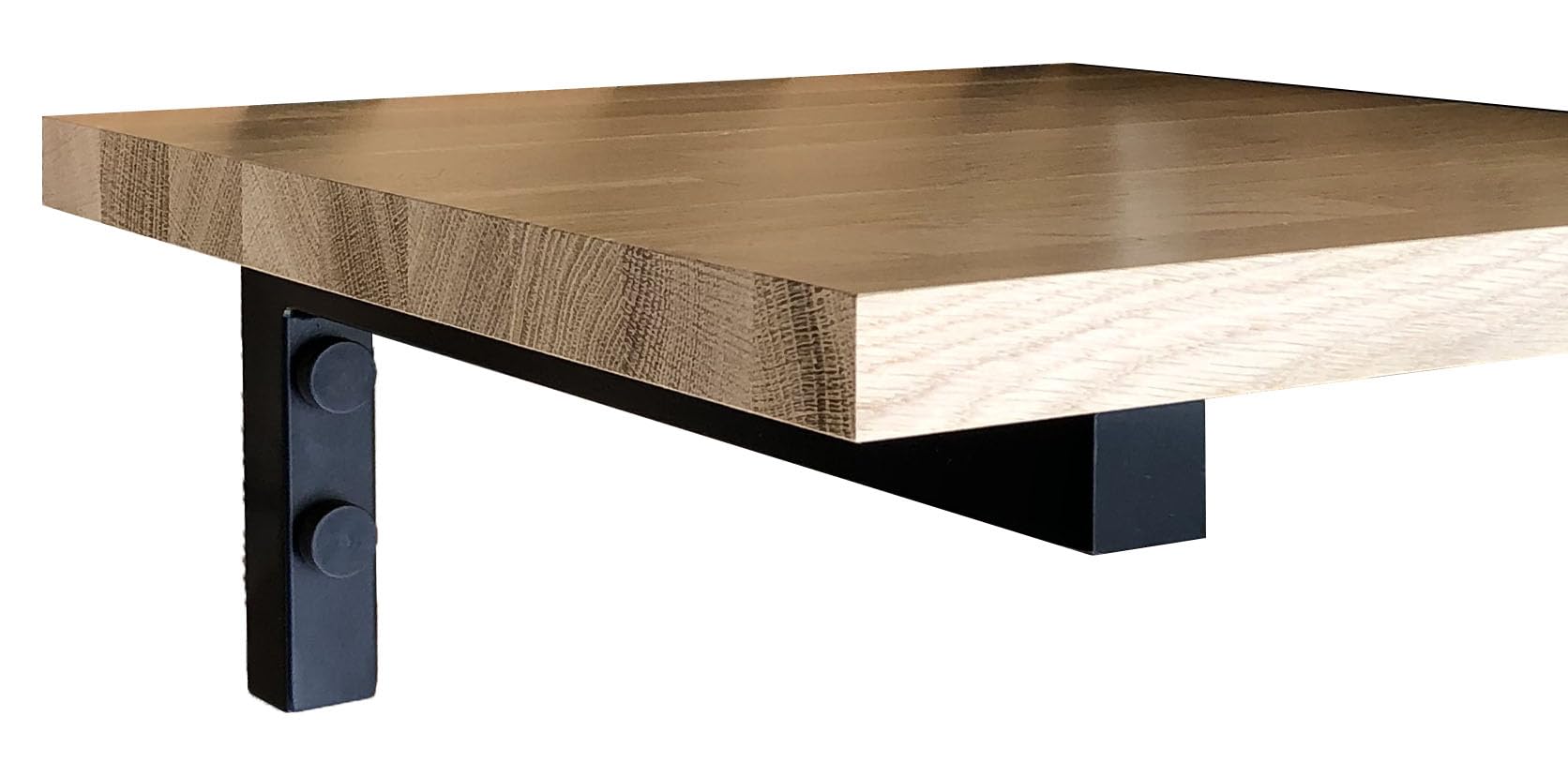 Waschtischkonsole Wandkonsole Stahl schwarz L-Form 2 Stück (450x150mm)