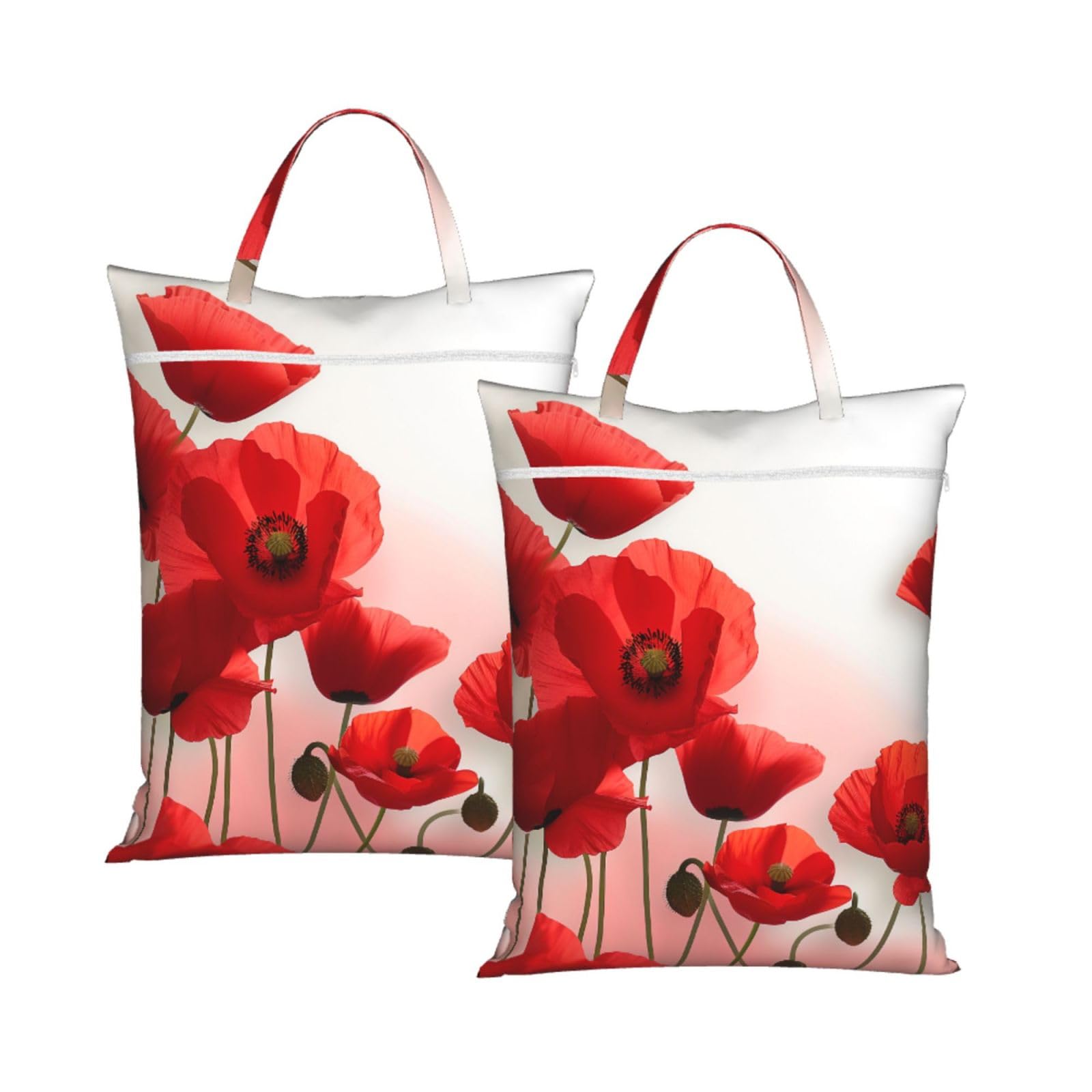 Large Travel Laundry Bags,Flowers Vivid Petals Print with Handle Foldable Laundry Bag for Holidays Gym Swimming and Family Trips, 2Pcs