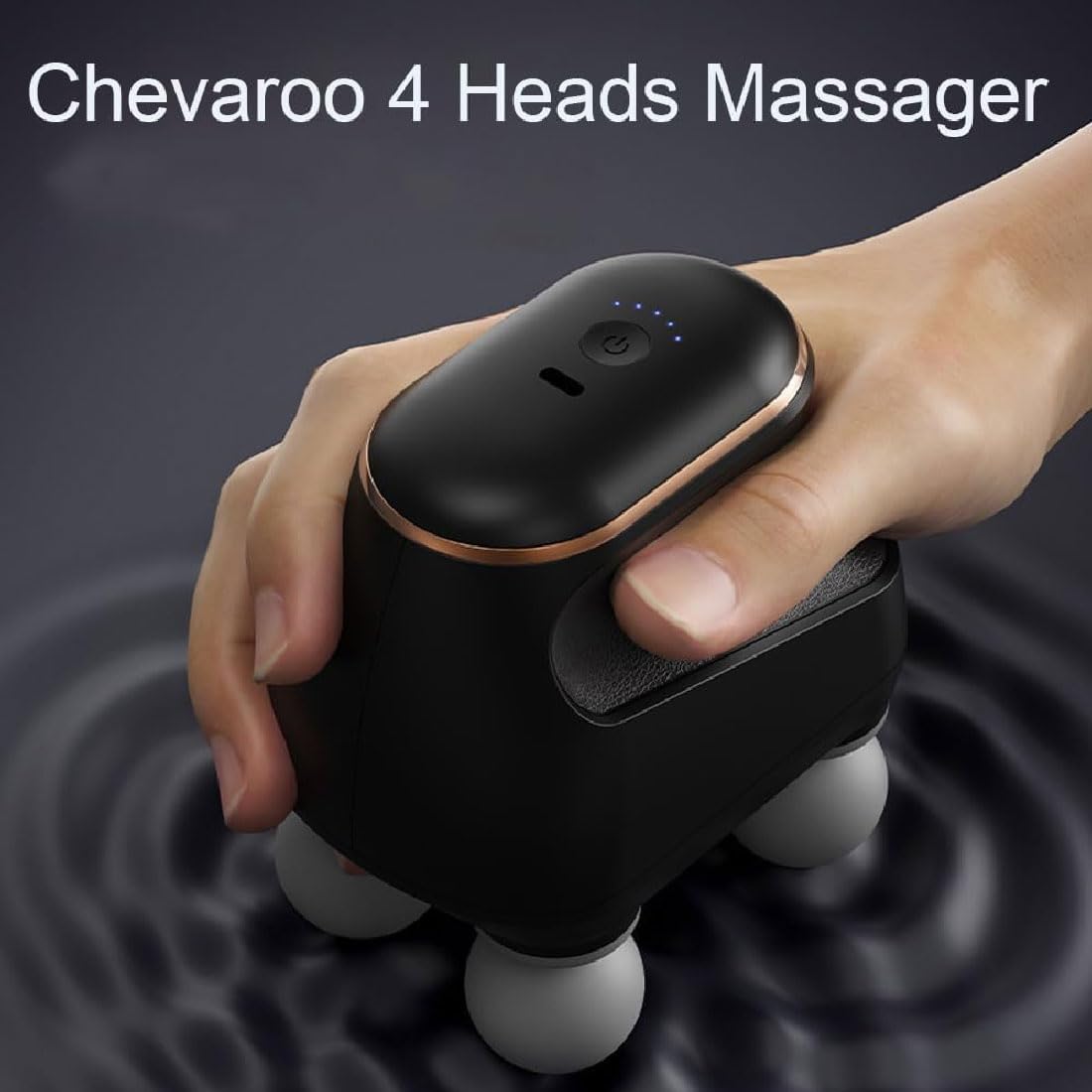 Chevaroo 4 Heads Massager, Chevaroo Horse Massager, 4-Kopf Massagepistole mit 12 Massageköpfen und 5 Geschwindigkeiten, Tragbar Wiederaufladbar Tiefenmassagegerät für Muskel Entspannung (Weiß)