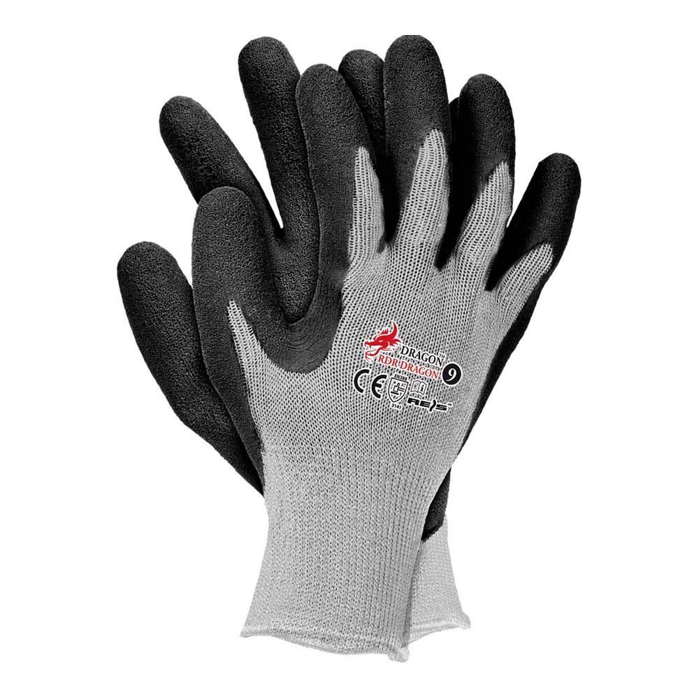 Reis Rdrsb9 Dragon - Guanti protettivi, 9 misure, confezione da 12, colore: grigio/nero