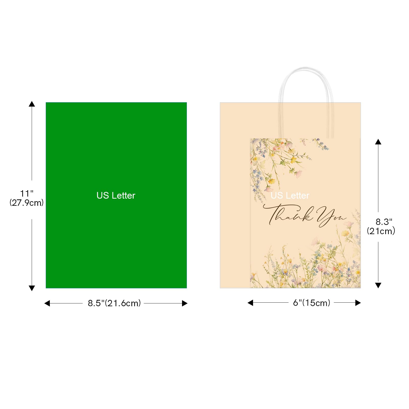 QIELSER 30 sacchetti regalo di ringraziamento in carta velina con motivo floreale ad acquerello con manico per compleanno, baby shower, addio al nubilato, matrimoni, tutte le occasioni, 21,1 x 15,2 x