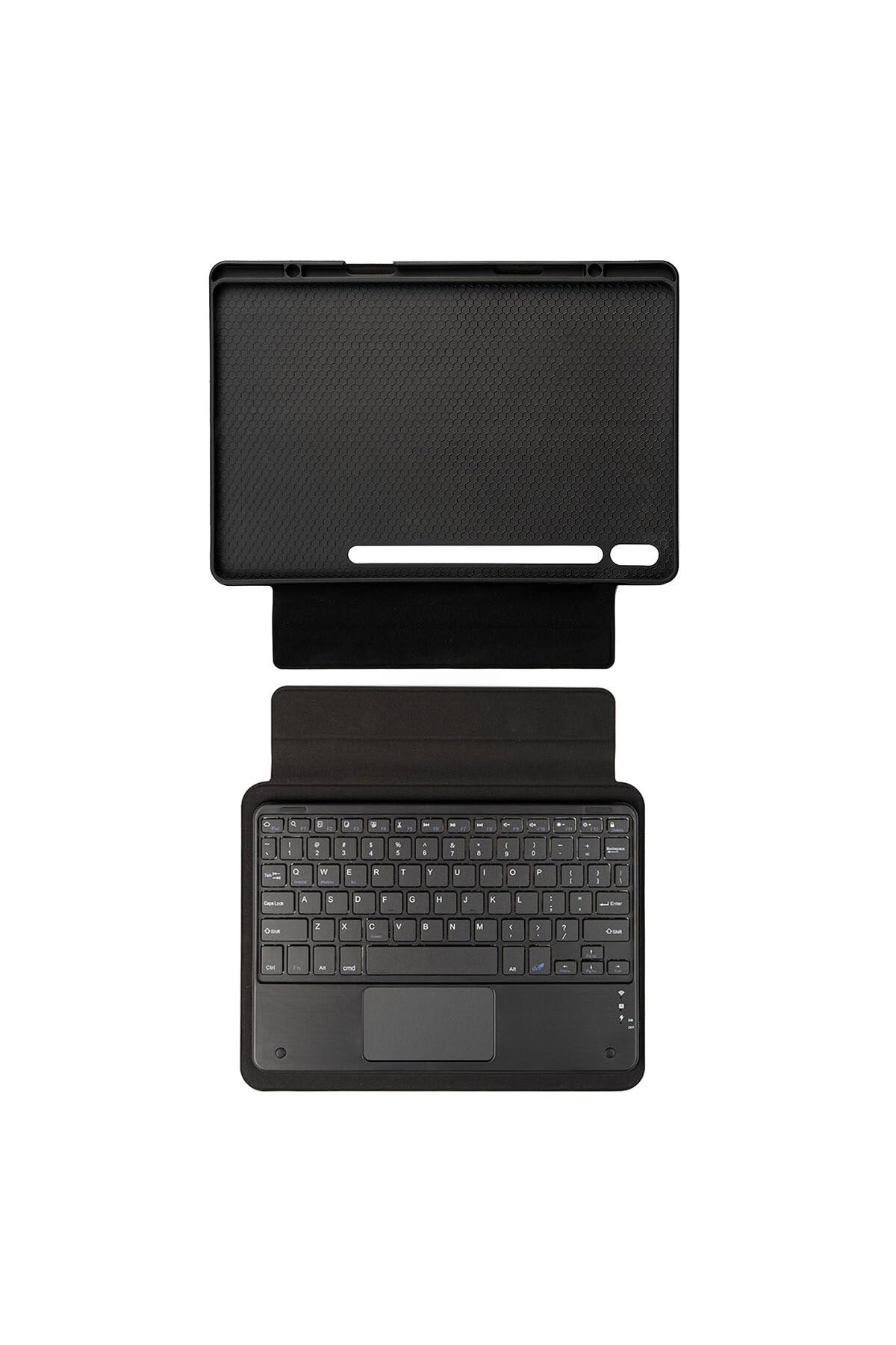 CONSTRAIN - Galaxy Tab S9 ile Uyumlu Border Keyboard Bluetooh Bağlantılı Standlı Klavyeli Tablet Kılıfı-Siyah