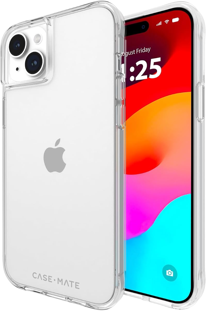Case-Mate Tough iPhone 15 Plus Funda - Transparente [Protección contra caídas de 12 pies] [Compatible con carga inalámbrica] Funda delgada para iPhone 15 Plus de 6.7", cubierta a prueba de golpes con tecnología antiamarilleo y antiarañazos