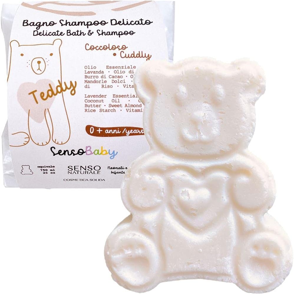 Senso Naturale Baby Hair & Body Wash Soap Bar, Lavender Essential Oil, Natural & Organic, Vegan