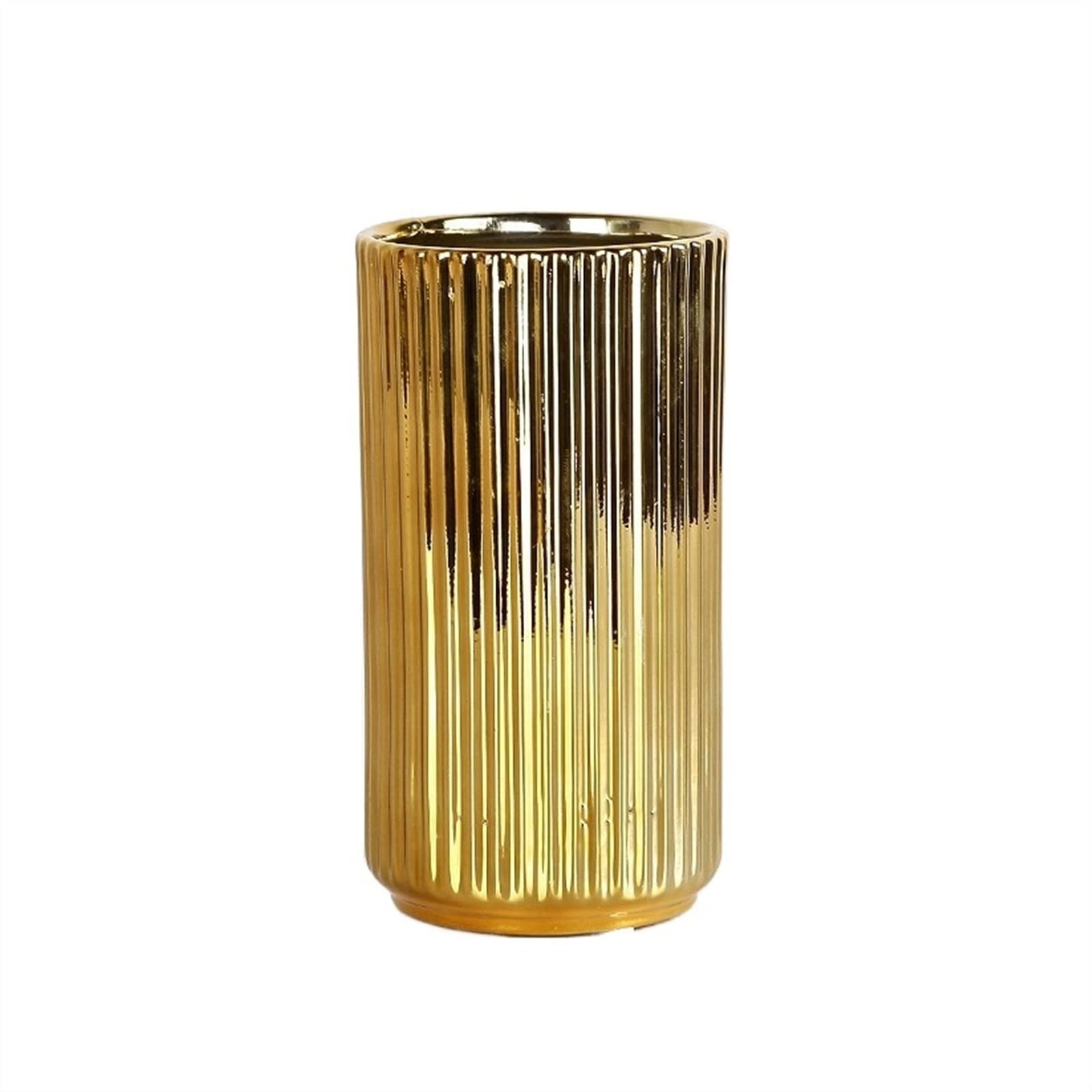 Bzgpmfud Grey Wolf Vase Desktop Ceramic Home Decor Room Decoration Wedding Flower Pot Stand Electroplating Striped Flowers(M)
