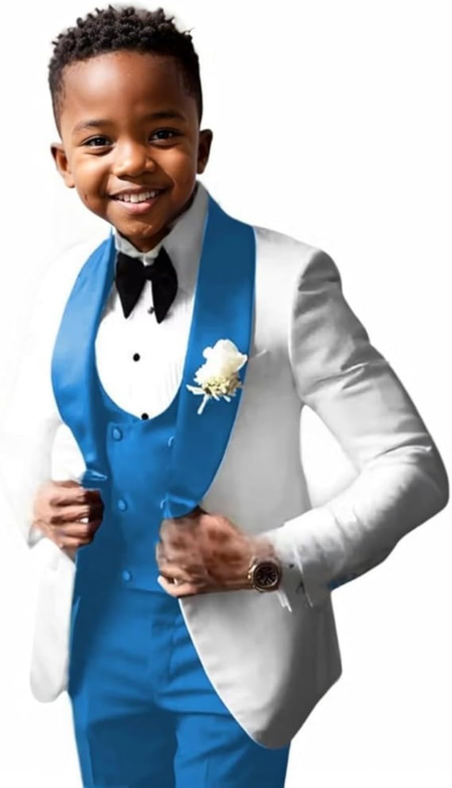 Trajes para niños y niños, 3 piezas, chaleco formal de doble botonadura, traje de boda, portador de anillos