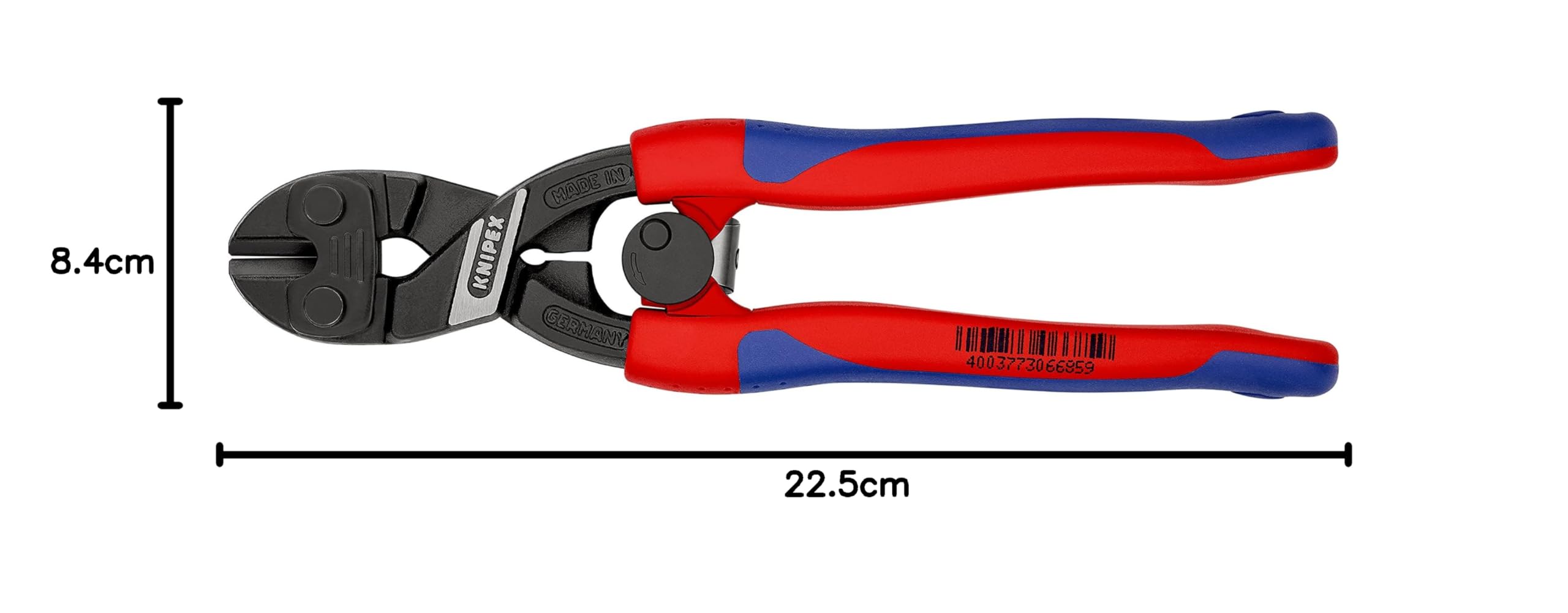 KNIPEX CoBolt Tronchese a doppia leva in confezione Self-service rivestiti in materiale bicomponente, forma affusolata, 71 12 200 SB