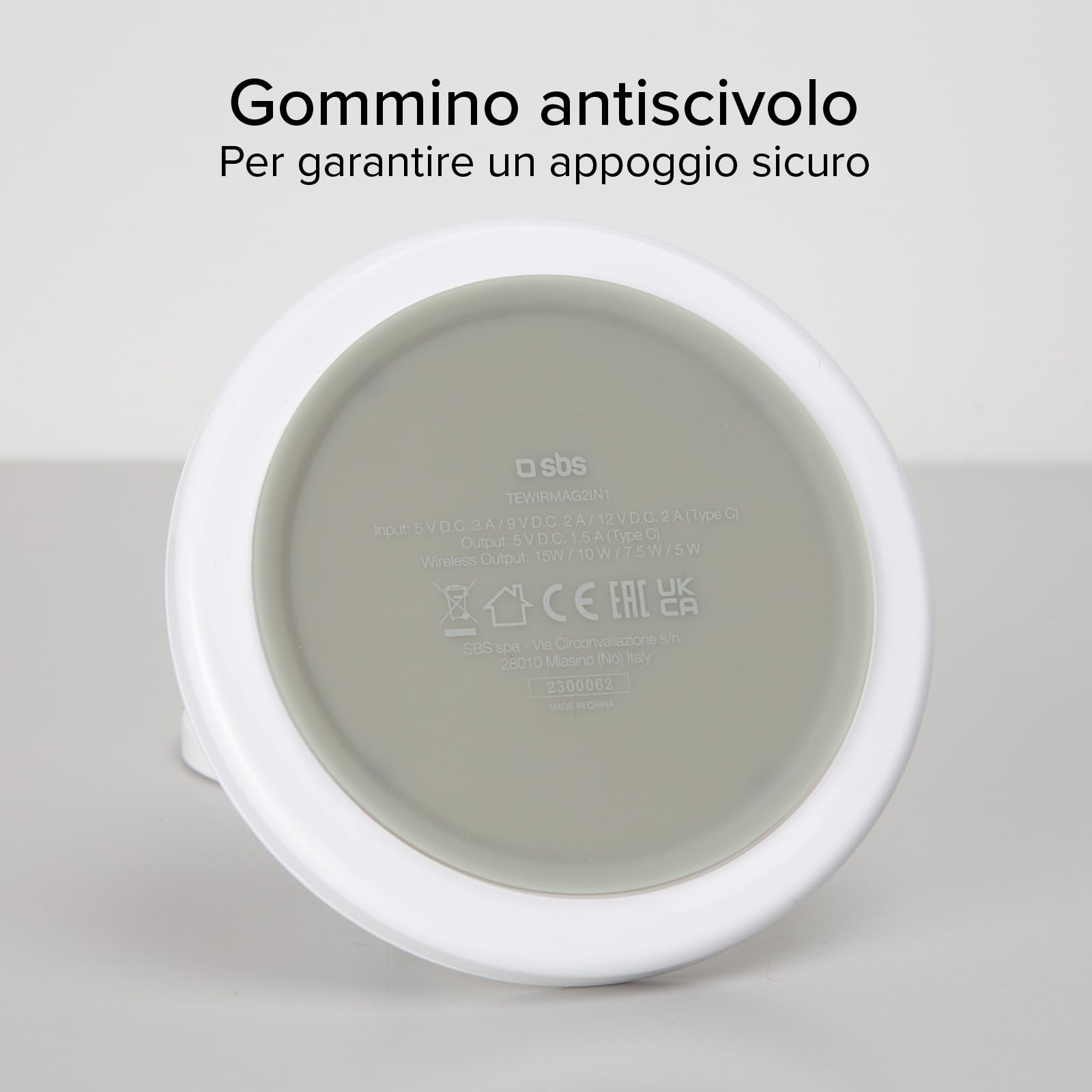 SBS Stazione Ricarica Wireless 2in1, Ricarica Rapida 15W, MagSafe, Doppia Carica Smartphone Magnetico 15W e Cuffie 5W, Automatic Detection System (ADS), Design Minimal, Bianco | Doppia Carica Smartphone Magnetico 15W e Cuffie 5W, Automatic Detection Syste