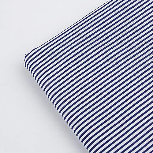 Image of 7Pcs 20 inch x 20 inch Cotton Fabric DIY Making Supplies Quilting Patchwork Fabric Fat Quarter Bundles DIY for Quilting Cotton Patchwork Cushions (Navy Blue, 20 inch x 20 inch)