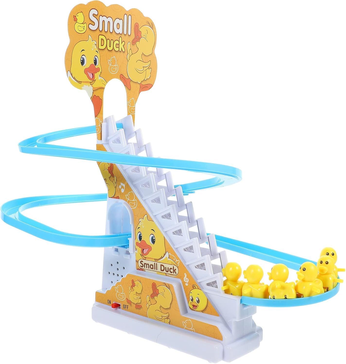 Okean® Duck Track Toys for Kids - Small Ducks Stair Climbing Toys for Kids, Escalator Toy with Lights and Music - 3 Duck Included (Duck Track)