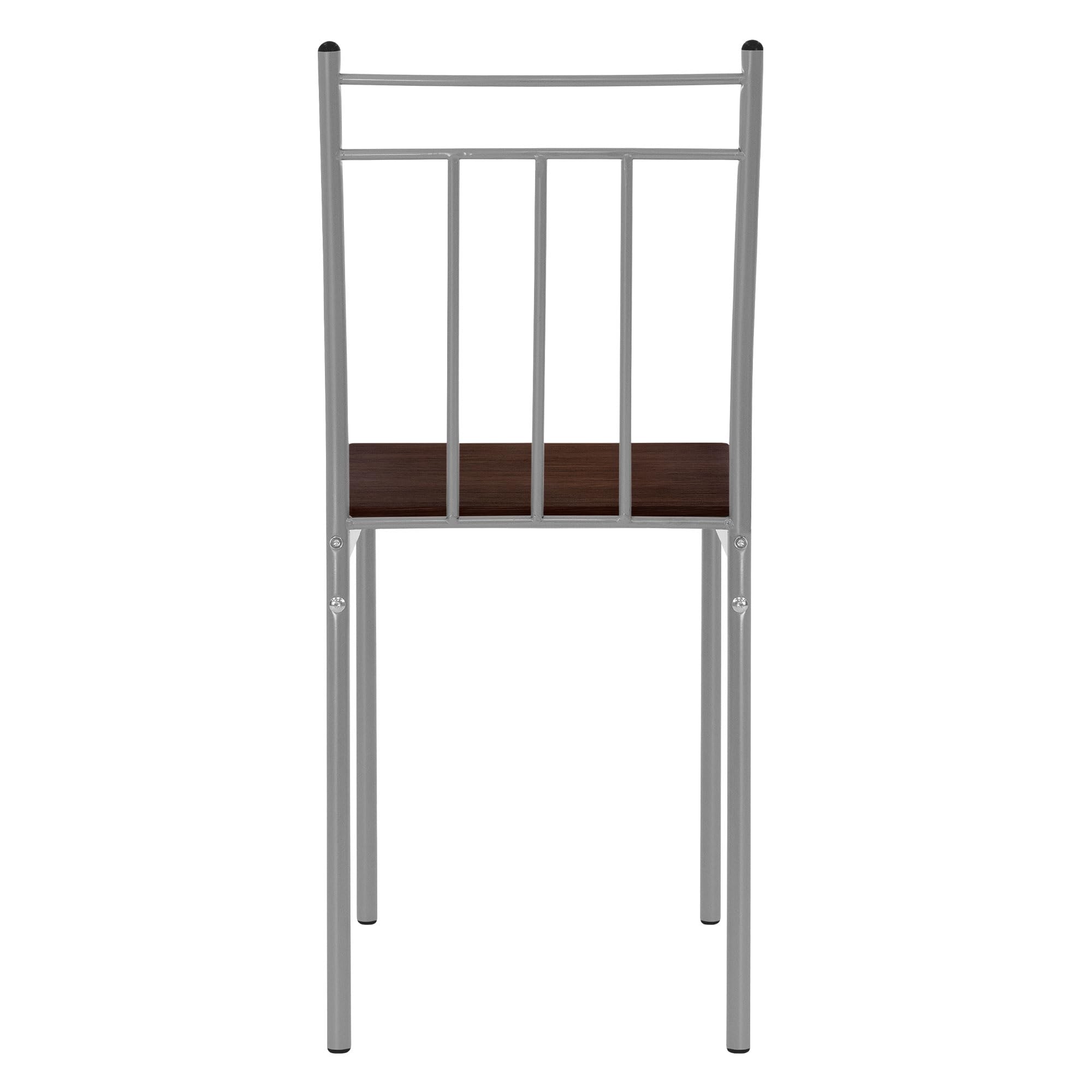 ML-Design Table de Salle à Manger avec 4 Chaises, Chêne Foncé, Set de 5 Pièces pour 4 Personnes, MDF Laminé, Pieds en Métal, Matériel de Montage Inclus, Ensemble de Meubles de Cuisine Salon