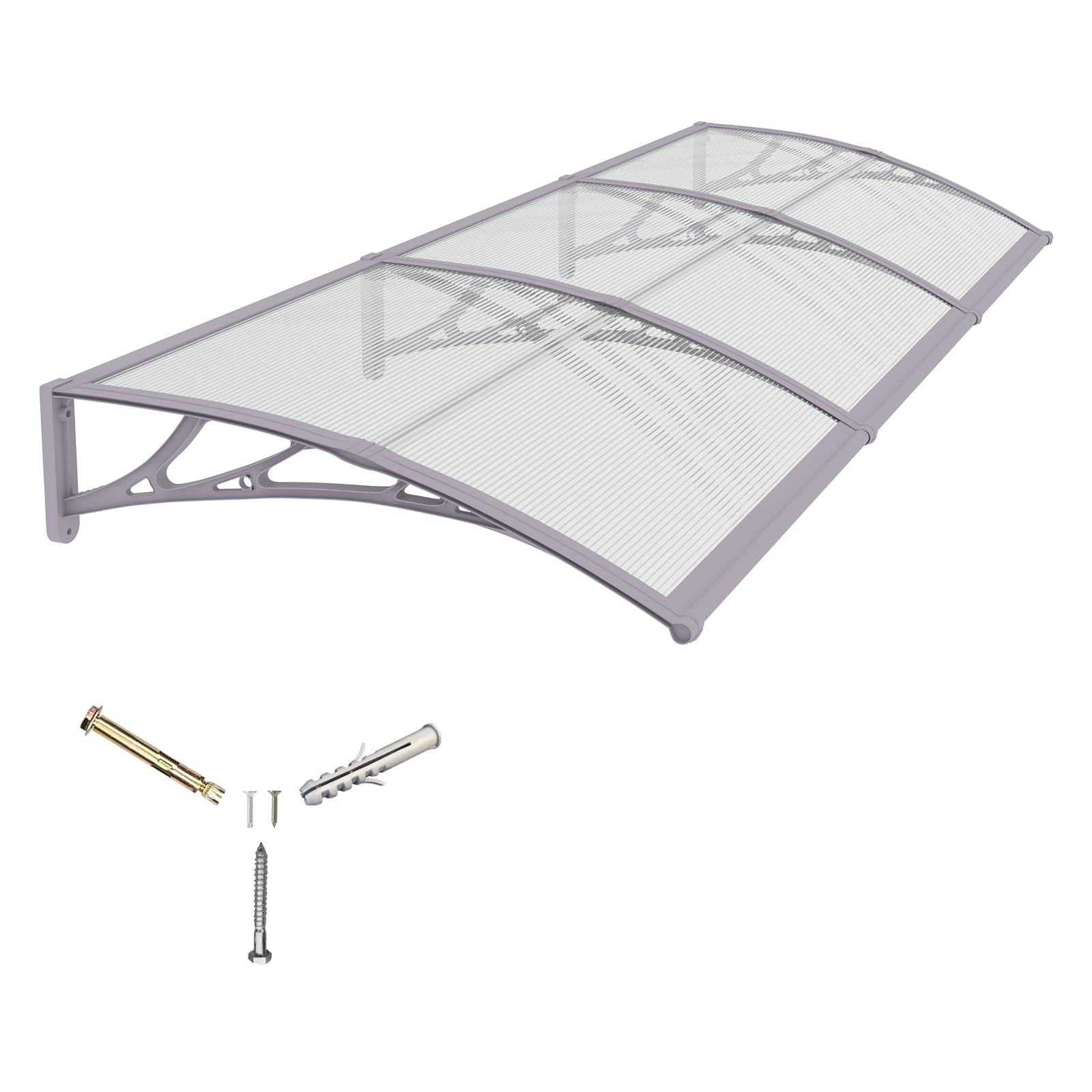 Front Door Canopy Outdoor Awning 300x100cm,Window, Patio or Porch Rain Shelter with ABS Bracket,Polycarbonate Sheet, UV,Snow Protection