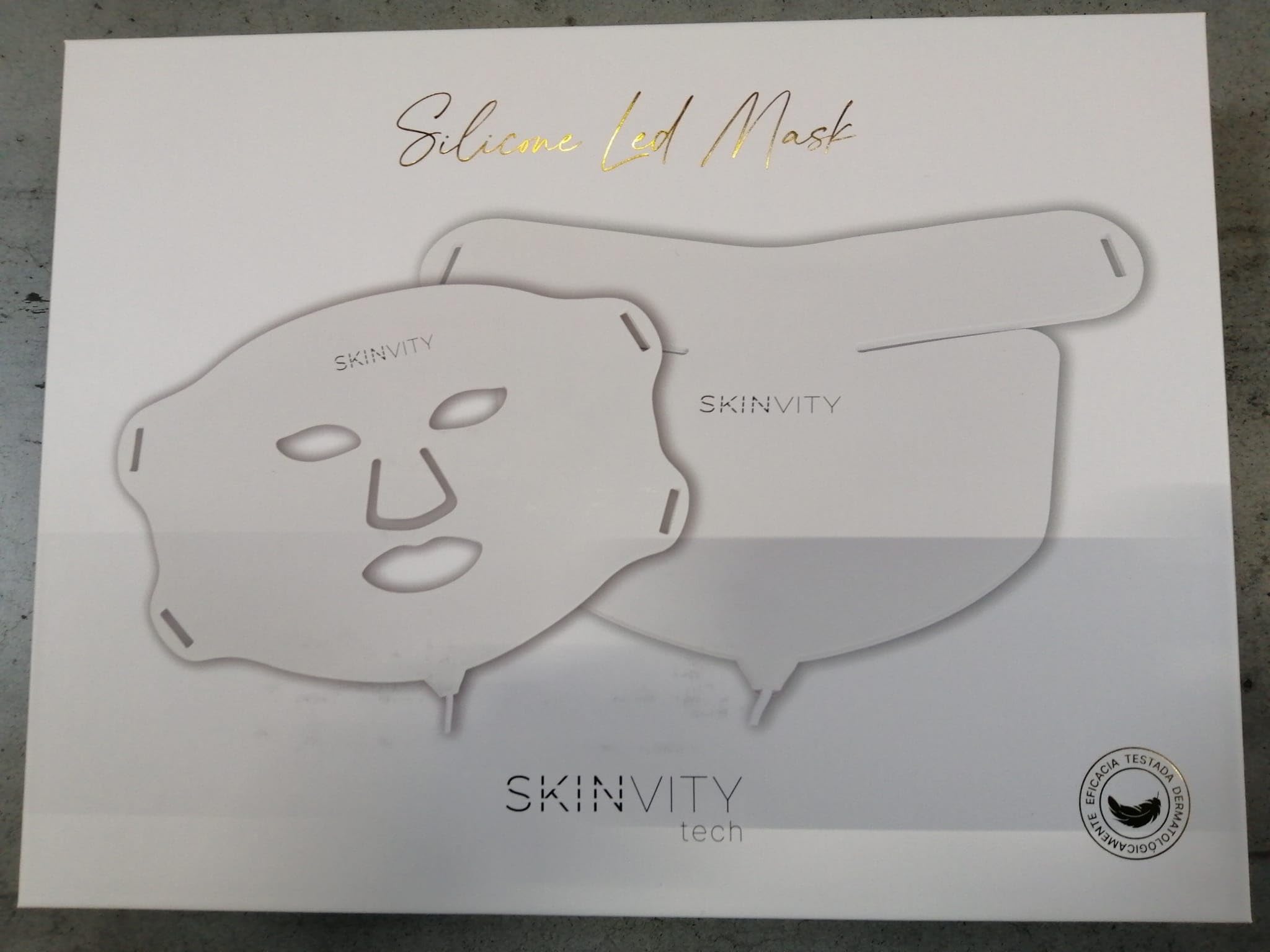 SKINVITY Silikonowa maska na twarz LED | Czerwone, niebieskie i podczerwone światło