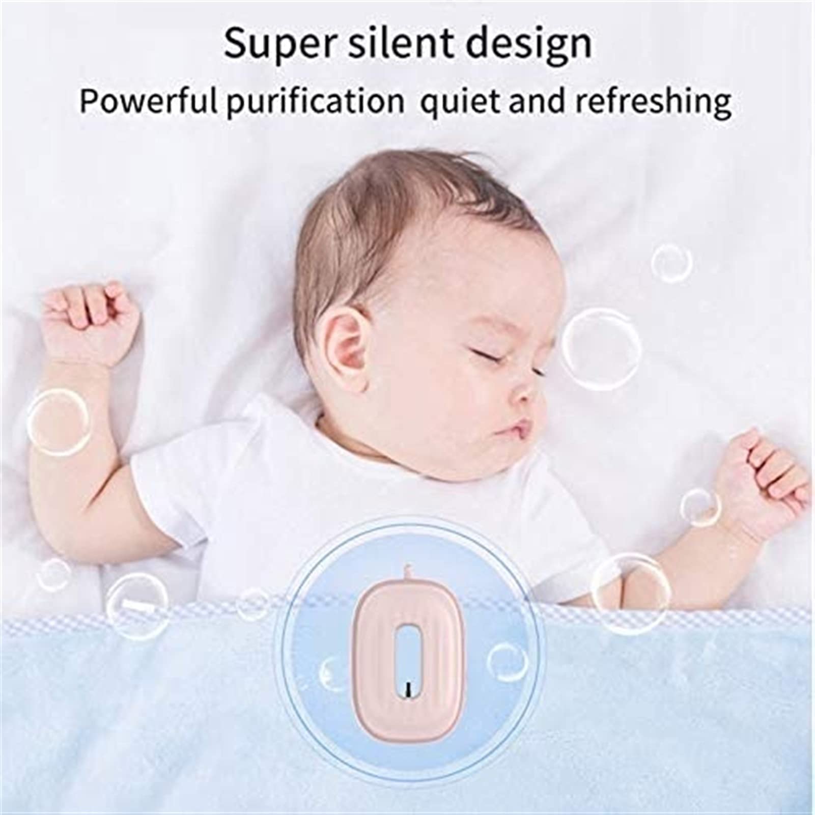 2 piezas de purificador de aire para colgar en el cuello, elegante, personal, portátil, barra de oxígeno para coche, purificador de aire negativo (color: rosa)