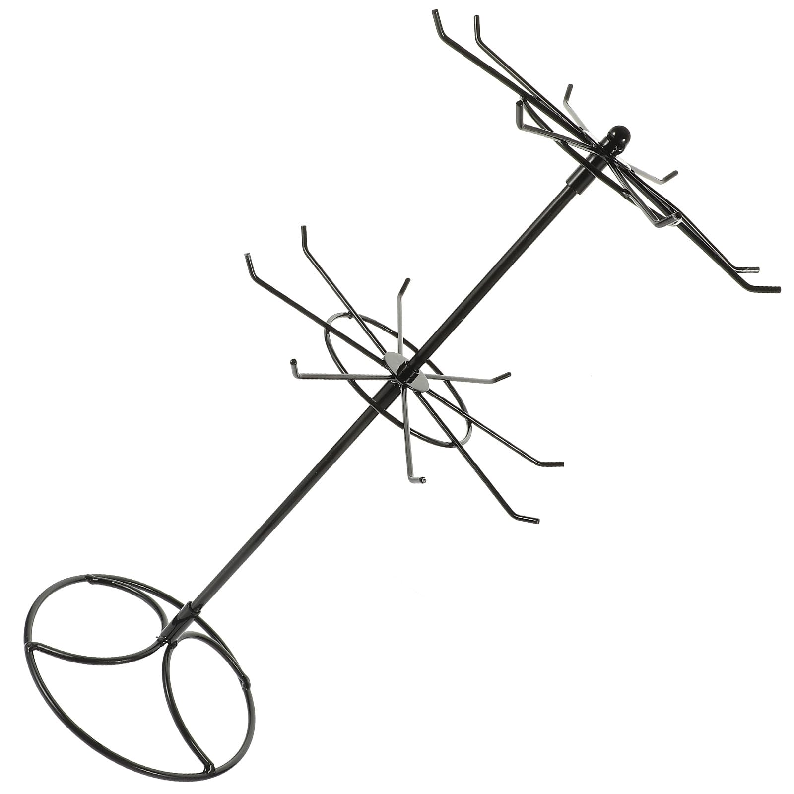 Lurrose Espositore per Braccialetti e Collane Girevole a 2 Livelli, Porta Gioielli in Ferro Nero 42 Cm, Supporto Rotante a 360 Gradi per Esposizione e Organizzazione di Piccoli Ciondoli,