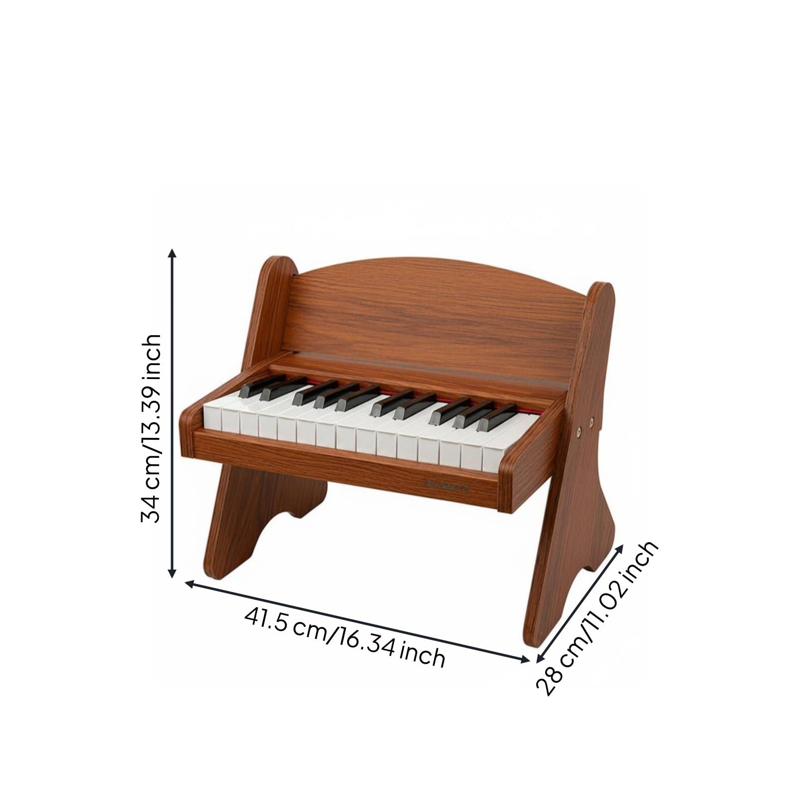 Gralara Kinder E Piano Kinder Keyboard Kinder Musikinstrument Mini Holzpiano mit Sauberem Ton Stabile Bauweise Glatte Tastenfeder Unterstützt Kabelgebunden , Brown , Plug-in