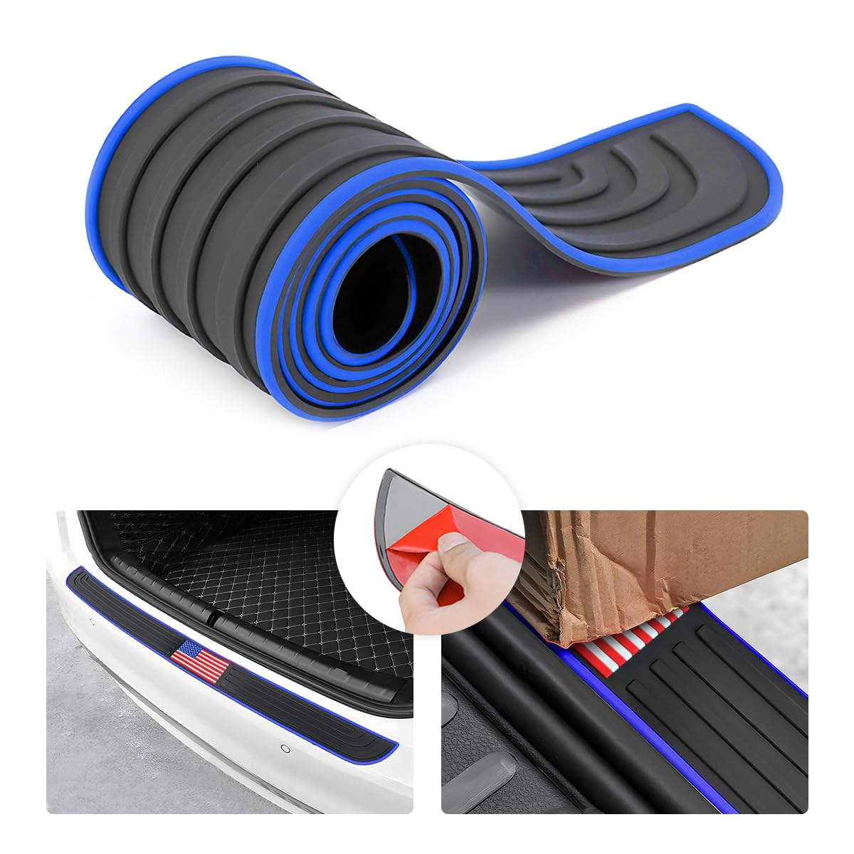 8sanlione Bumper Guard, Blue Edge/Red Flag/40.9"x3.5"