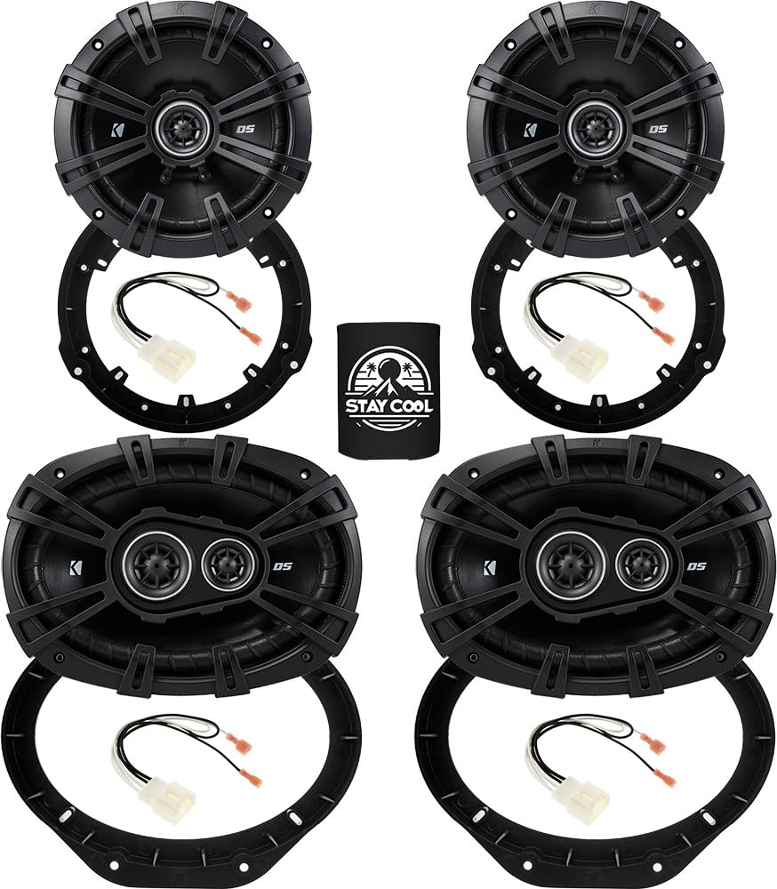 KICKER Speakers 6.5 & 6X9 inch for Ford F-150 2015-2024 Upgrade Kit - 2 Pairs of DS Series with Adapters and Harness, Car Audio Front & Rear Door Speaker DSC650, 43DSC6504 & DSC6930, 43DSC69304