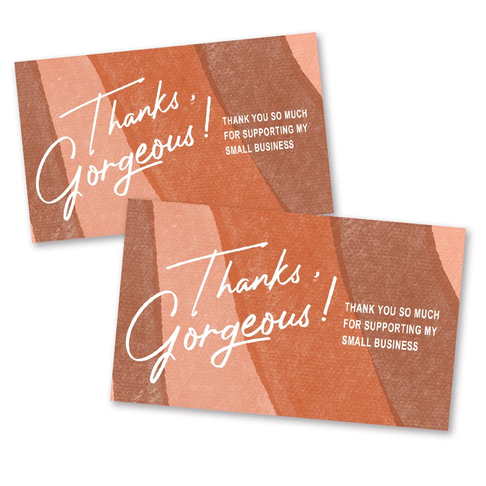 50 Thanks Gorgeous Feminine Design, Thank You for Supporting My Small Business Cards, Premium Simple Design, Perfect for Small Business Owners, Small Online Shop Package Insert, 3.5" X 2” （DLM094）